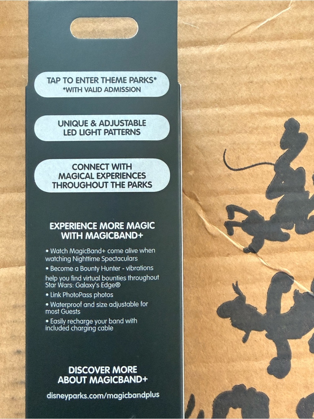 Magic Theme Park MagicBand+ Black Packaging with White Text - Picture 4 of 4